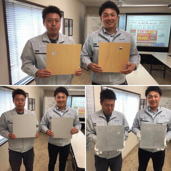 【福岡】打ち放しペイント 前・中・後 記念写真とインストラクターの秘儀お披露目