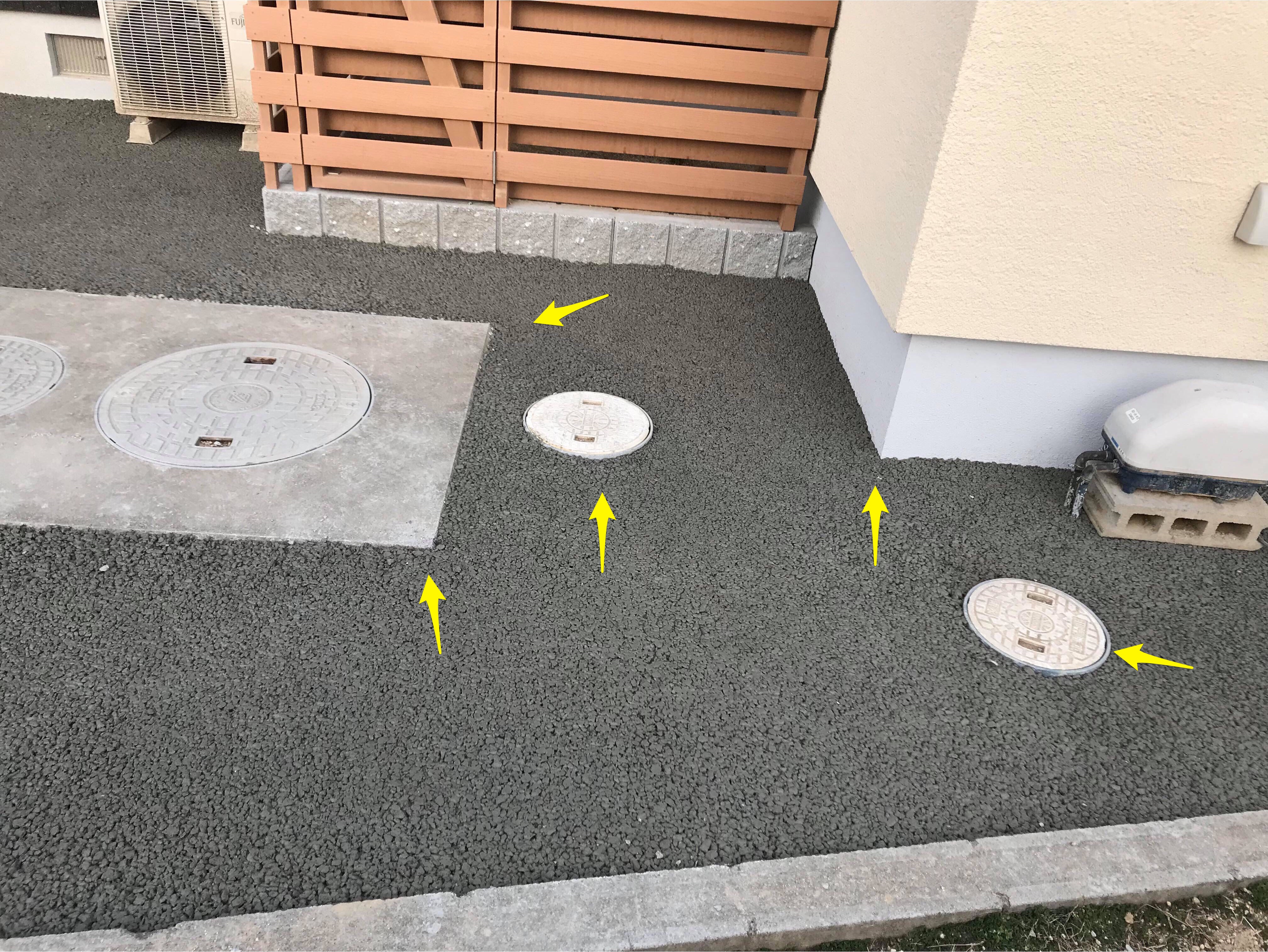 岡山 雑に扱ってもなんとかなる土間コンだからdiyに向いている 駐輪場 ひび割れ 白石建設 水たまり対策 ドライテック オコシコン 透水性舗装仕上材 生コンポータル