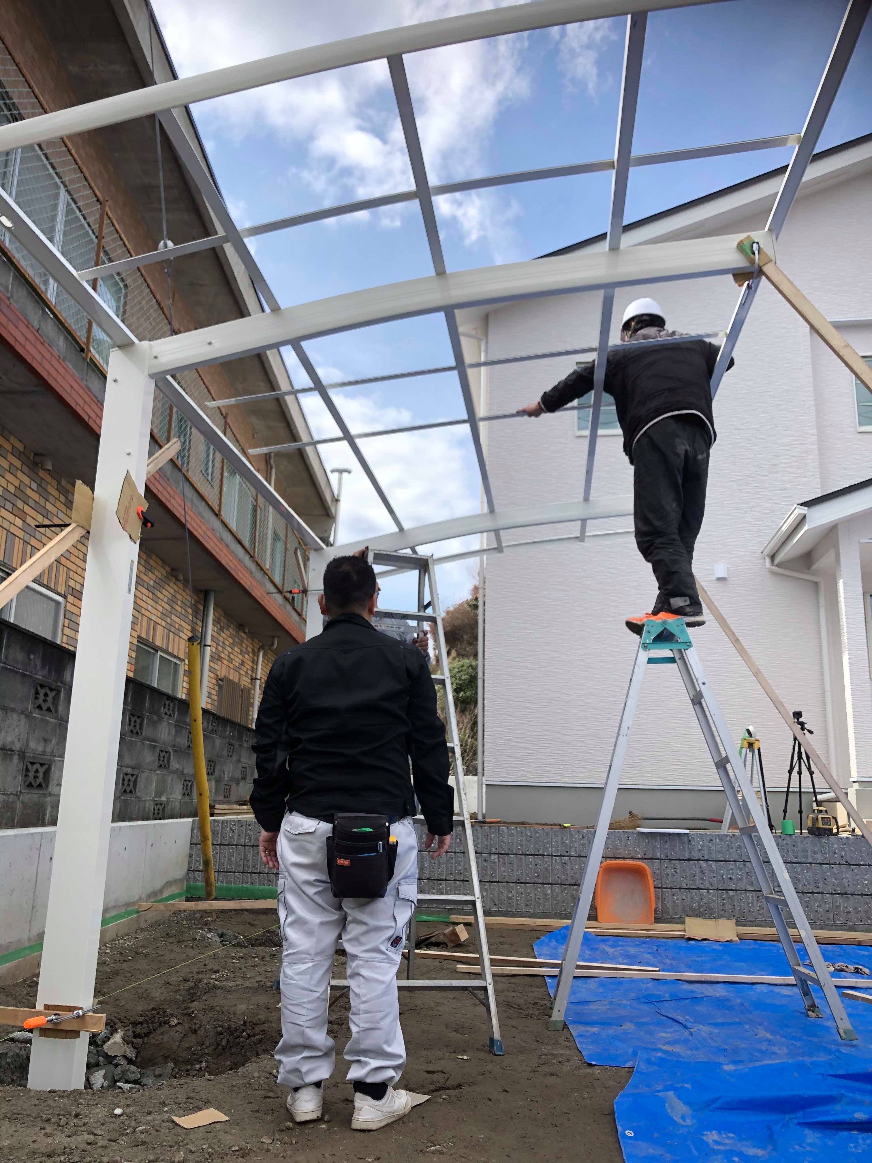 カーポートと土間コンは本当に1日で完成するのか タイムアタック カーポート編 Pt 1 水たまり対策 Drytech ドライテック 透水性舗装仕上材 生コンポータル