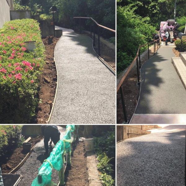 「狭いところはお任せください!」透水性コンクリート『ドライテック』|透水・岩城造園・エクステリア・静岡県