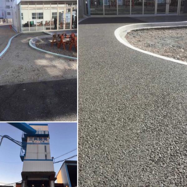 『ドライテック』は誰にとっても歩きやすい歩道を可能にします。|透水性コンクリート・ドライテック・歩道・水勾配