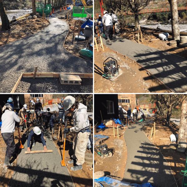 「そんなところでも届く生コンすごい」【馬路温泉】日本中どこにでも届く透水性コンクリート