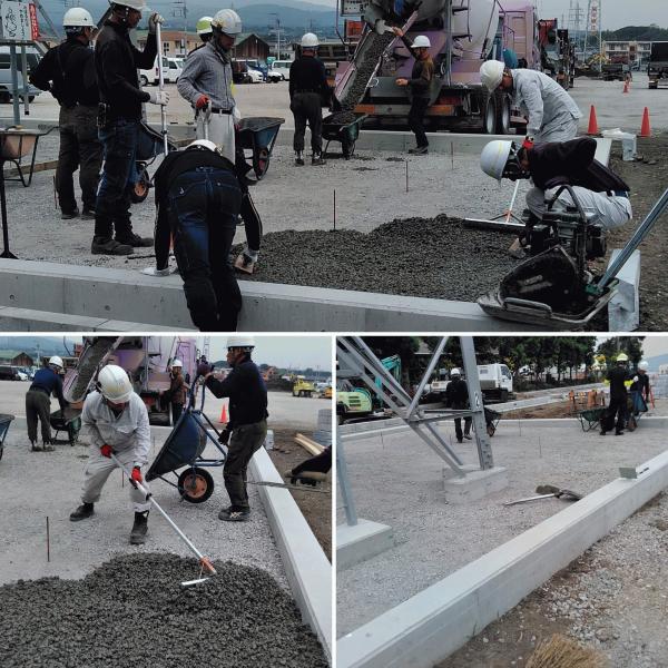 【静岡】「送電線の鉄塔内舗装は岳南建設！」ららぽーと隣接鉄塔内舗装に透水性コンクリート