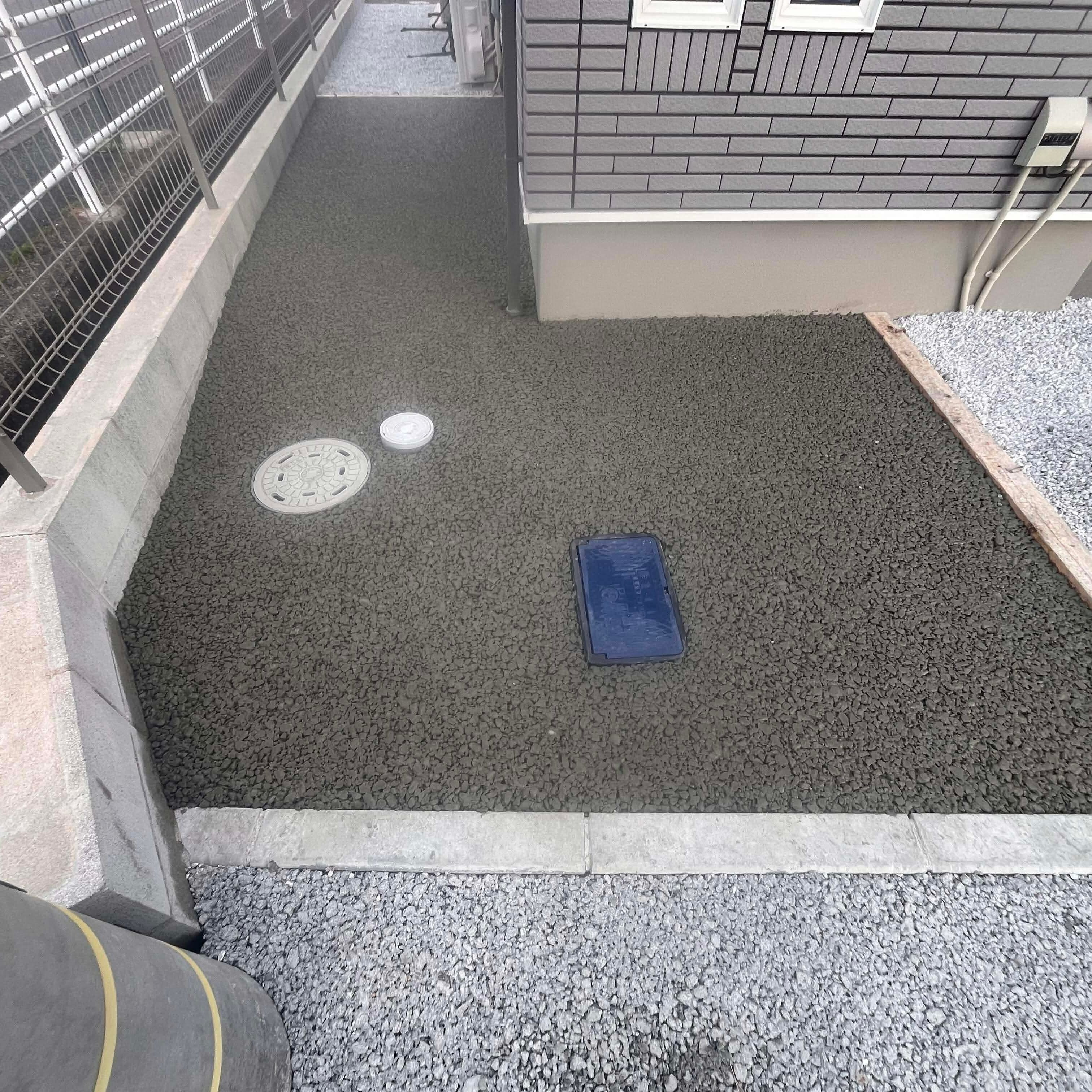 サイクルのポートを オコシコン®︎ で設置。透水コンのフラット施工は二輪車系にホントに有効