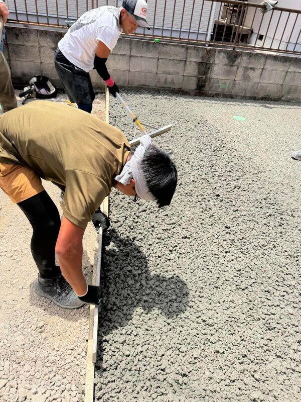 施工中いつでも一服できる作業性