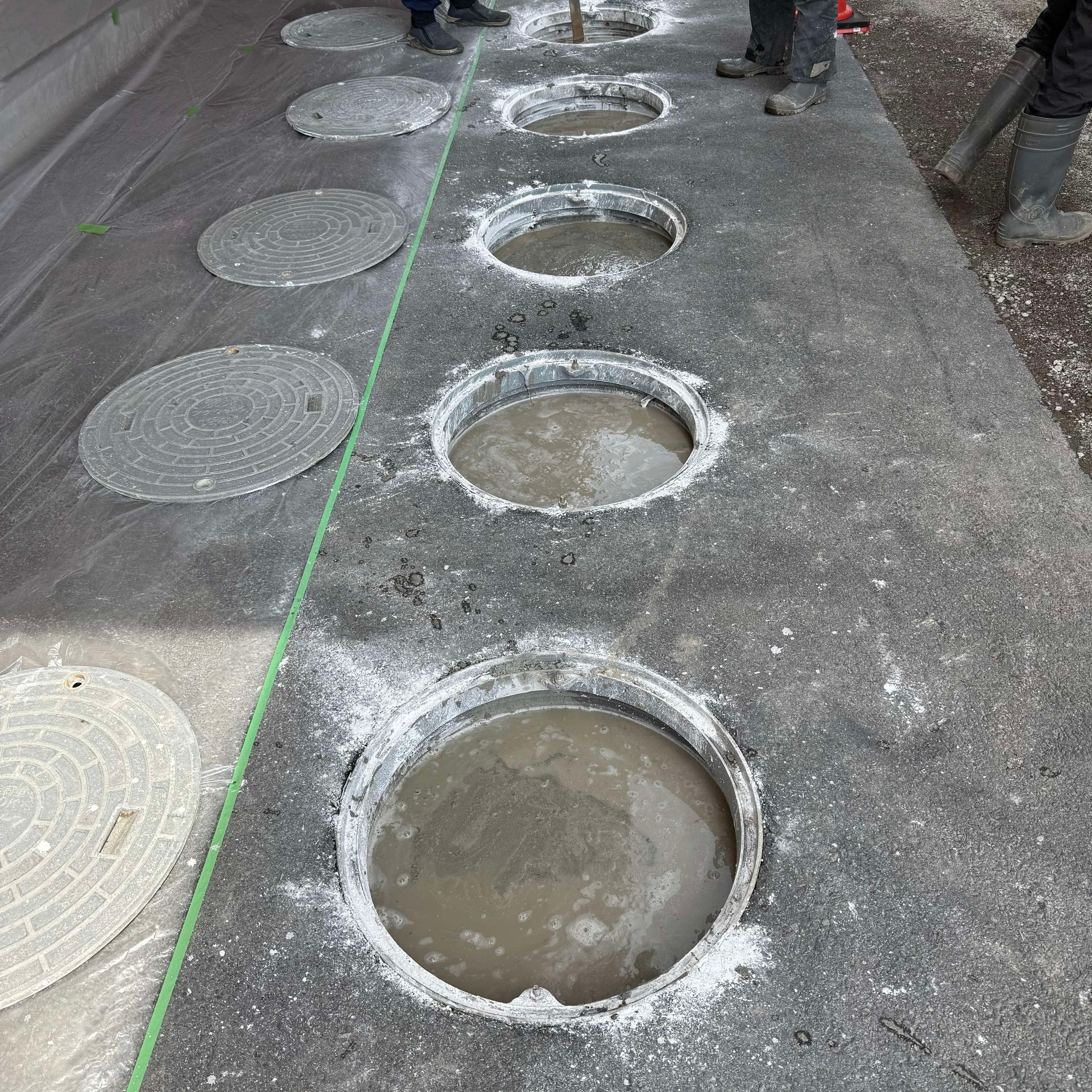 下水への移行により不要となった浄化槽（地中空洞）を充填して落盤事故を未然に防ぐ