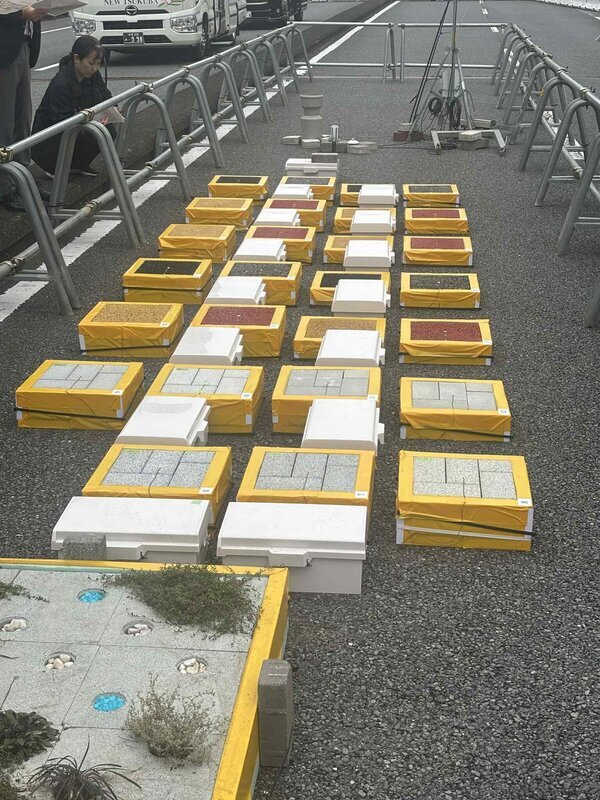 大成ロテックの舗装面温度低減の挑戦!kk線ルーフパークプロジェクトの一隅で通年実験を行なっています