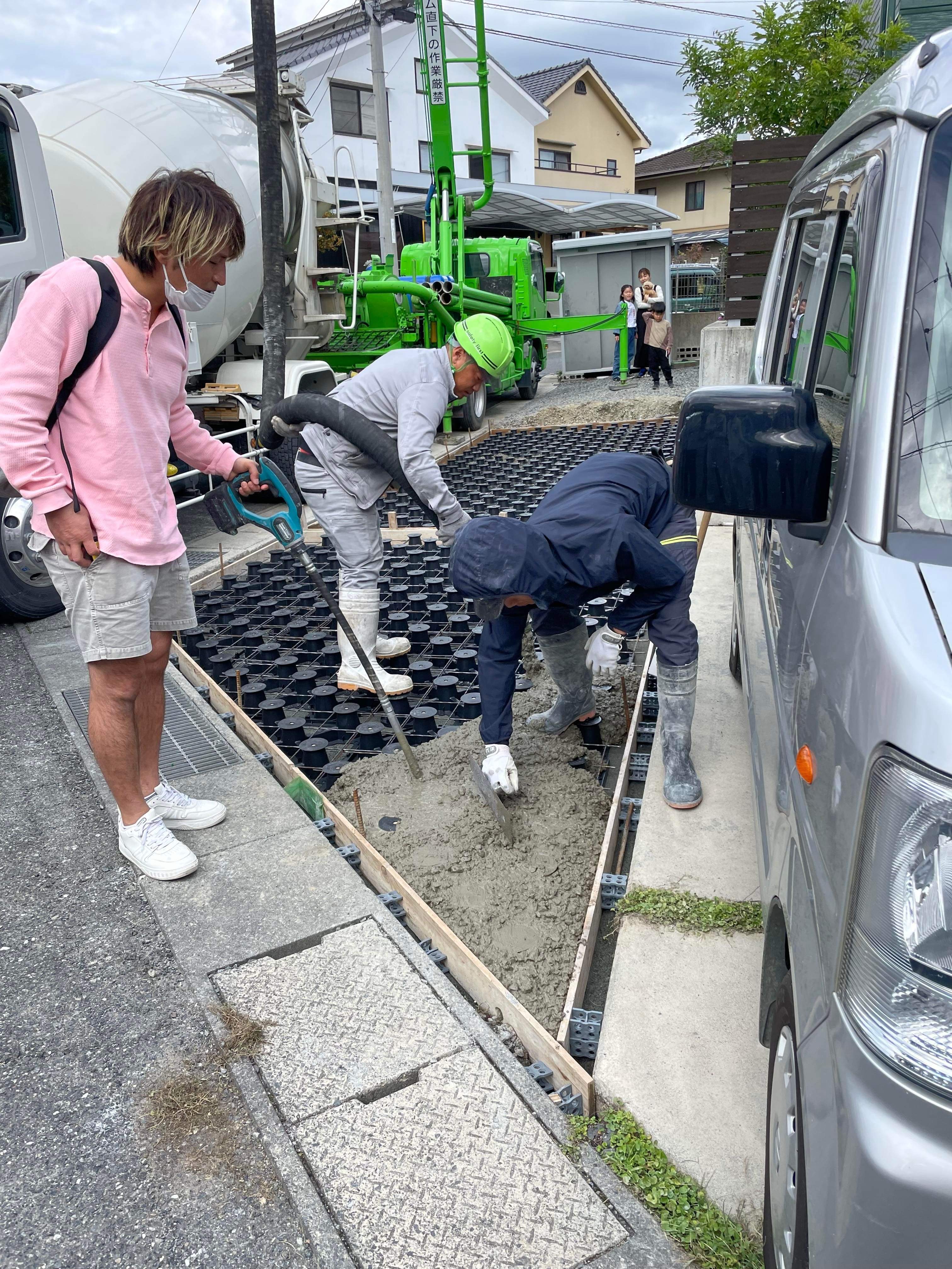 岡山】「ポンプ圧送できる水を透す土間コンだから施工も合理的で素人