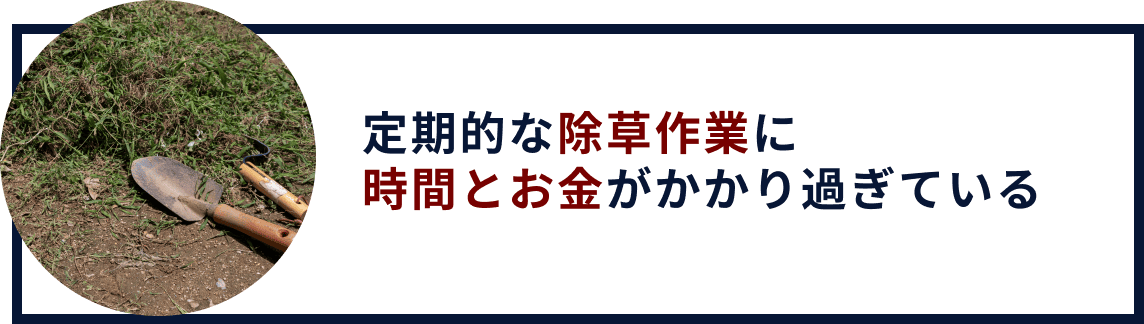 定期的な除草作業に時間とお金がかかり過ぎている