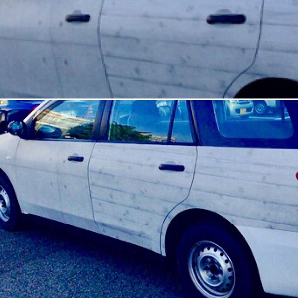 「コンクリート打ち放しの......車！？」RC色合わせ補修【車両編】｜RC補修・色合わせ・車